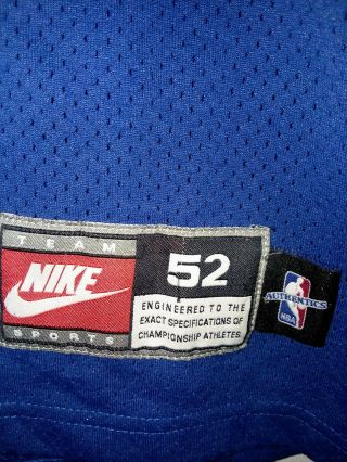 Rare Authentic Nike Dallas Mavericks Michael Finley Nba Jersey Sz 52