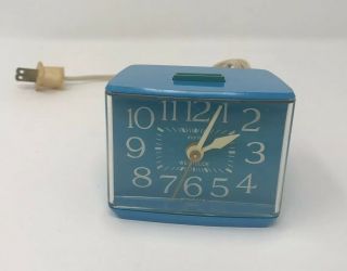 Westclox Sizzler Dialite Blue Alarm Clock Vintage Rare
