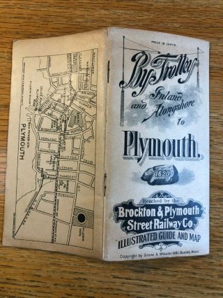 Boston Area Trolley Brochures (5) Early 1900s And Rare With Maps