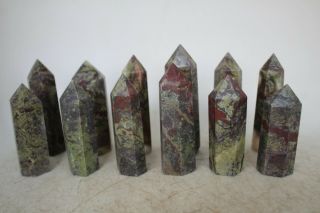 Top 12 Rare Natural Dragon Blood Stone Crystal Points Healing J41 1003g