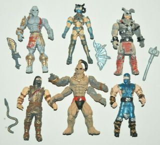 Very Rare Action Figures Toy Mexican Pack 6 Figures Kombat Mortal 4.  5 Inches