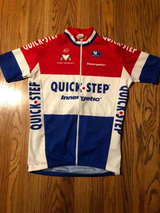 Quick Step Vermarc Cycling Jersey Full Zip Small Red White Blue Rare