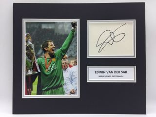 Rare Edwin Van Der Sar Manchester United Signed Photo Display,  Man Utd 2008