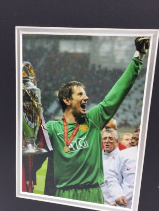 RARE Edwin Van Der Sar Manchester United Signed Photo Display,  MAN UTD 2008 2