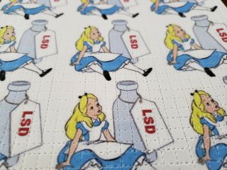 Rare Vintage Alice In Acidland Perforated Blotter Art Psychedelic Art