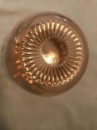 RARE VINTAGE PINK DEPRESSION GLASS FISH BOWL VASE WITH OPEN LACE EDGE 4