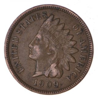 Rare Last Year Issue - 1909 Indian Head Cent - High Red Book Value 340