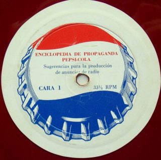 2 Pepsi Cola Promo Records From Uruguay In Red Vynil 33 Rpm Rare 1950 
