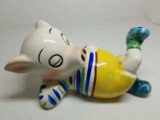 Rare Vintage Anthropomorphic Pig Figurines.  Occupied Japan.  Lounging Kicked Back