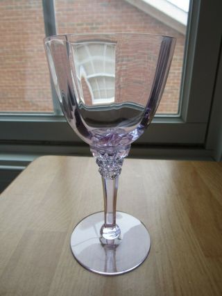 Rare Tiffin - Franciscan Twilight Blue Crystal Wine Glass Optic Bowl 5 3/8 " A Usa