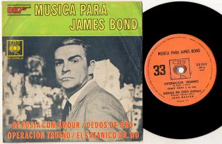 Music From James Bond 007 45 Sean Connery Thunderball M - Argentine Ps Ep 7 " Rare