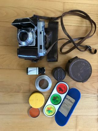 Kodak Retina Iia Vintage 35mm Camera With Rare Leather Carrying Case