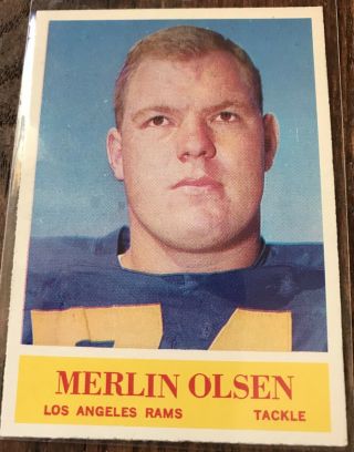 1964 Philly 91 Merlin Olsen (rookie Card) $50 Rare Vintage Football Card