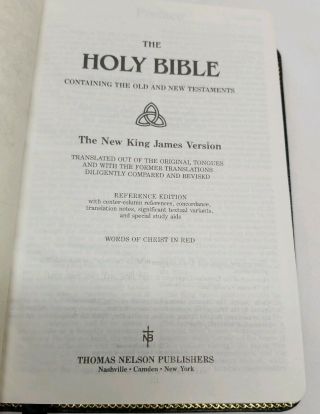 Rare King James Version Holy Bible Black Leather NKJV 1983 Nelson 7