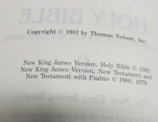 Rare King James Version Holy Bible Black Leather NKJV 1983 Nelson 8