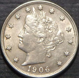 Rare 1906 Liberty Nickel Full Liberty Grade,  Color Quality Coin Lqqk