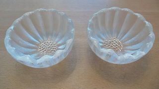 A Rare Dartington Crystal Daisy Sundae Bowls / Dishes Clear Glass