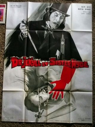 Dr.  Jekyll And Sister Hyde French Grande Poster Rare Ralph Bates Hammer