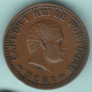 Portugese India Goa - Carlos I - 1/8 Tanga - Ex Rare Coin
