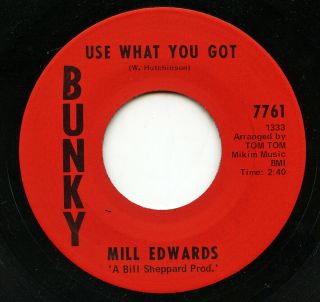 Hear - Rare Funk 45 - Mill Edwards - Use What You Got - Bunky Records - M -