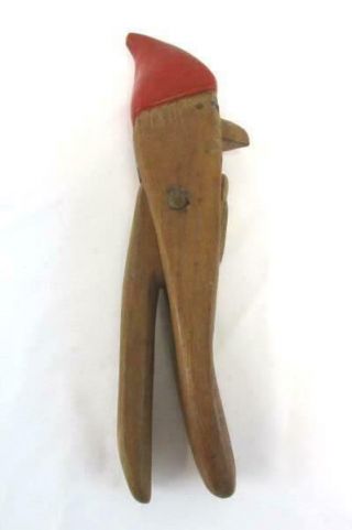 Rare Vintage Scandinavian Wooden Nutcracker Hand Carved Folk Art