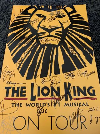 Rare The Lion King Broadway Cast Signed Poster Musical Tour Freeman Ramsey Look