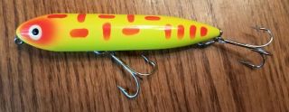 Heddon Zara Spook 4.  25 " Fishing Lure - Rare Yellow With Orange Spots -