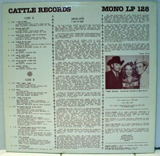 Rare Country LP - Carolina Cotton - I Love To Yodel - Cattle Records LP 128 - Import 2