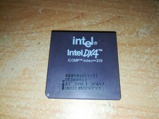 Intel A80486dx4 - 75,  Rare Intel 486dx4 75mhz,  Sk047,  Vintage Cpu,