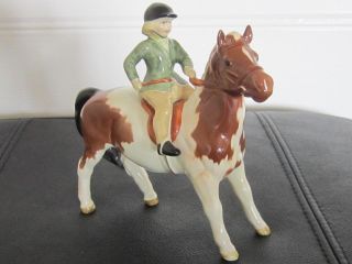 Beswick No.  1499 Huntsgirl On Skewbald Pony Very Rare Item In