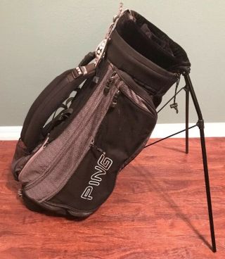 Ping Golf Bag Stand Carry Hoofer 2 Blue Aztec Print 90s Rare 4 Way