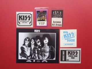 Kiss,  Promo Photo,  5 Different Backstage Passes,  Rare Old Tours
