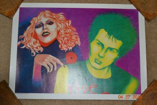 Sid Vicious W/nancy Rare Lithograph Poster By David Hine Sex Pistols