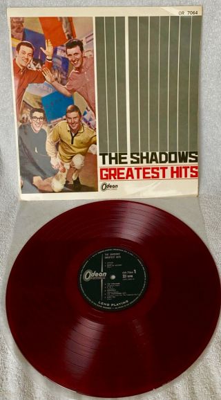 The Shadows " Greatest Hits " Ultra - Rare Japanese 1st Pressing On Red Wax