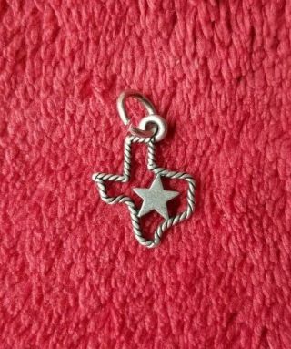 James Avery Sterling Silver 925 Rare Texas & Star Rope State Charm 2
