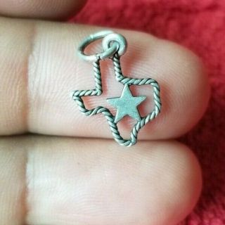 James Avery sterling silver 925 rare Texas & star rope state charm 2 2