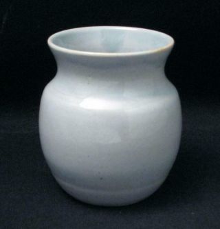 Signed John Campbell Tasmania Australian Pottery Vase Rare Delicate Blue Glaze