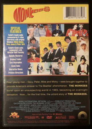 The Monkees Daydream Believer DVD Drama Movie Rare Pristine Shape Hard To Find 2