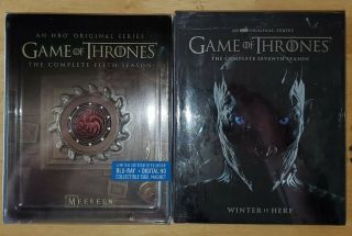 Game Of Thrones Seasons 5 & 7 Bluray Steelbook Rare Edition Please Read