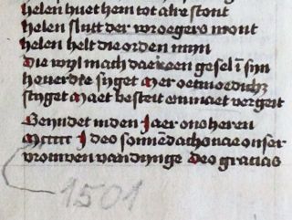 Rare dated liturgical paper Manuscript in vernacular,  deco.  Initials,  done in 1501 3