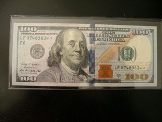 Star Note $100 Rare Series 2009 A In Crystal Clear Bcw Currency Sleeve