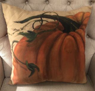 Euc Pottery Barn 18x18 Pumpkin Pillow Fall Thanksgiving Rare Htf