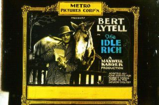 The Idol Rich Silent Film Rare 1921 Bert Lytell Movie Glass Slide Virginia Valli