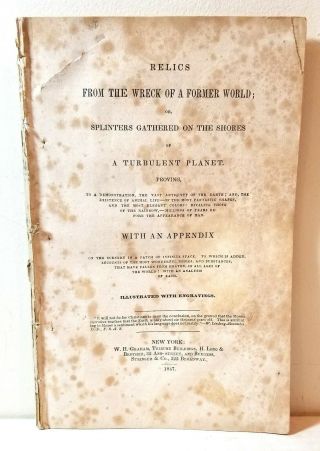 Rare 1847 " Relics From The Wreck Of A Former World " Dinosaur Engravings Book