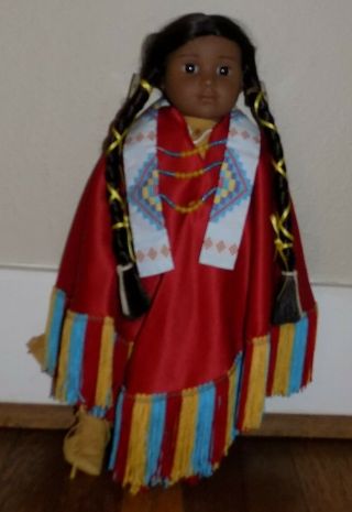 American Girl Kaya Red Fringed Shawl Retired Dance Outfit Yoke Accessories Rare