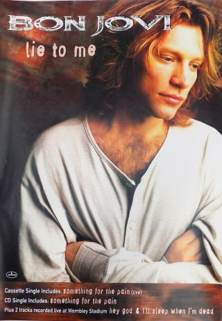 Bon Jovi Lie To Me Rare Uk Promo Poster In - Store Only 1995 Rare 60cm M -