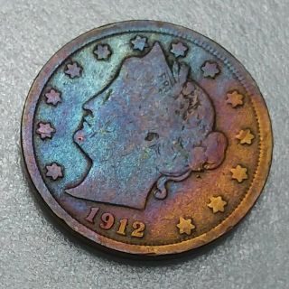 Rare Rainbow Toned 1912 Liberty 5c Nickel