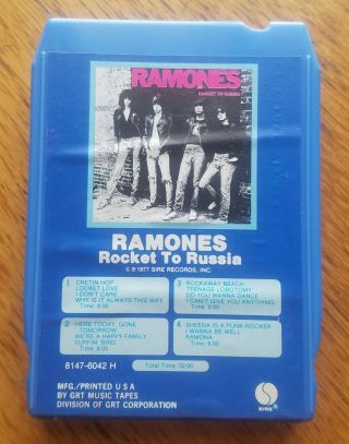 Ramones " Rocket To Russia " 1977 Sire 8 - Track Cassette Classic Punk Rock Rare