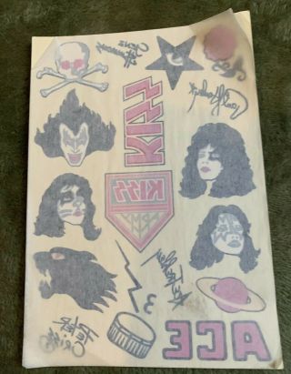 Vintage 1977 Kiss Tattoos From Alive Ii Lp - Rare