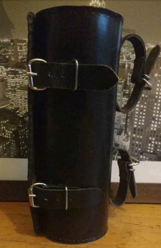 Rare collectable Leather vtg Harley motorcycle tool roll barrel bag motorbike 5